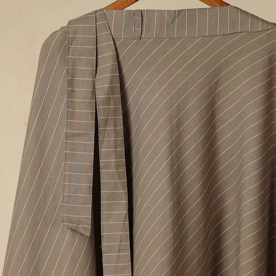 Brown - jacquard weave cotton wrap around skirt 43