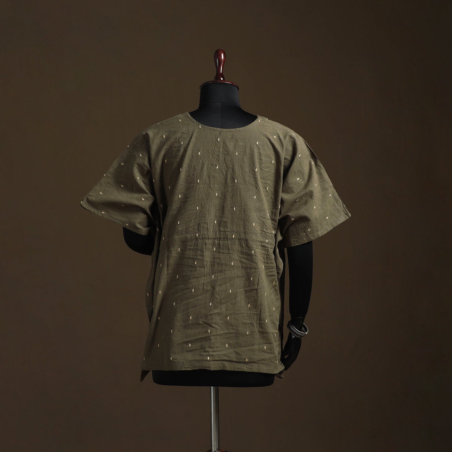 Jacquard weave gota work cotton kaftan (short) 07