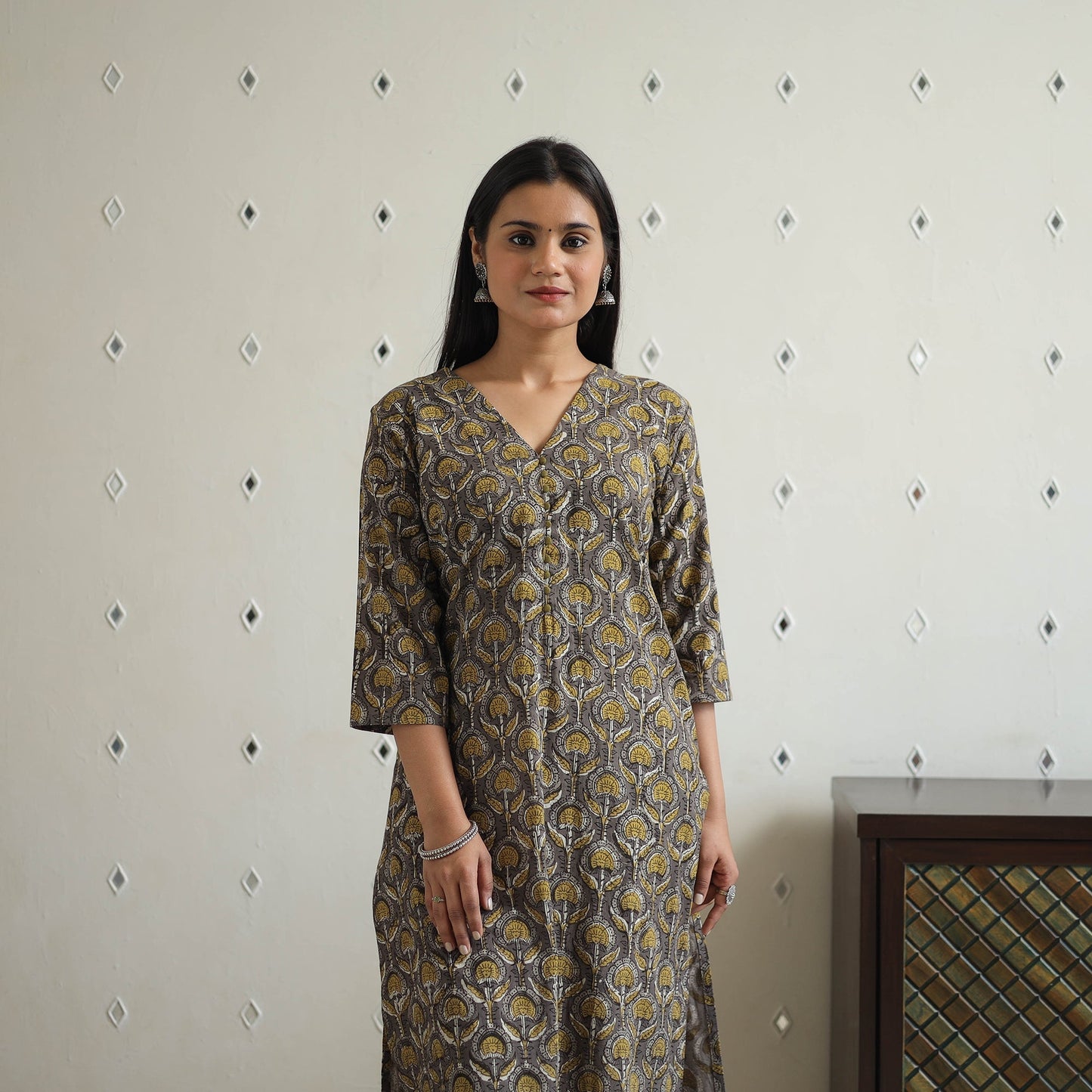 Jahota Block Print Cotton Straight Kurta for Women