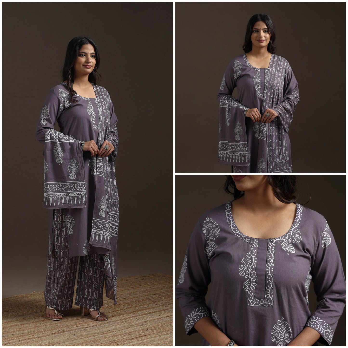 Jaipur hand cotton suit set with dupatta for women 12