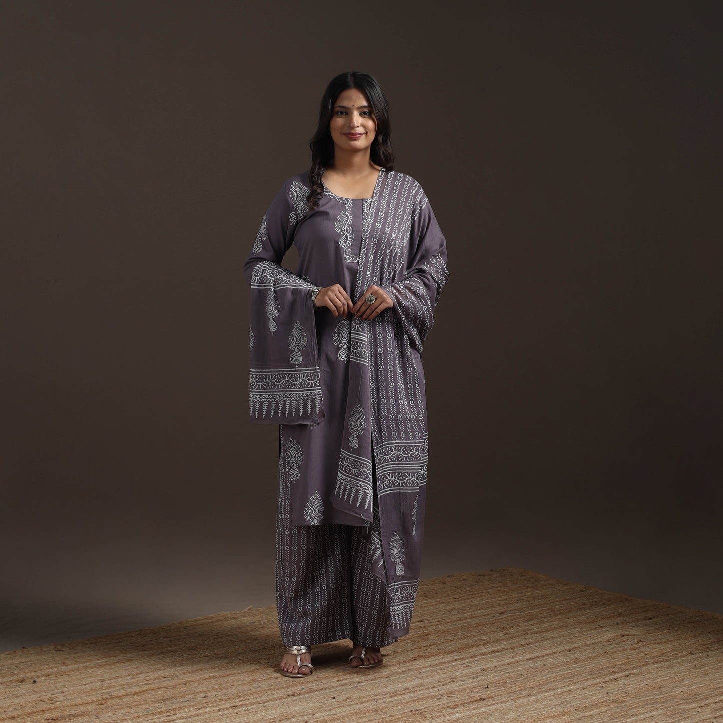 Jaipur hand cotton suit set with dupatta for women 12