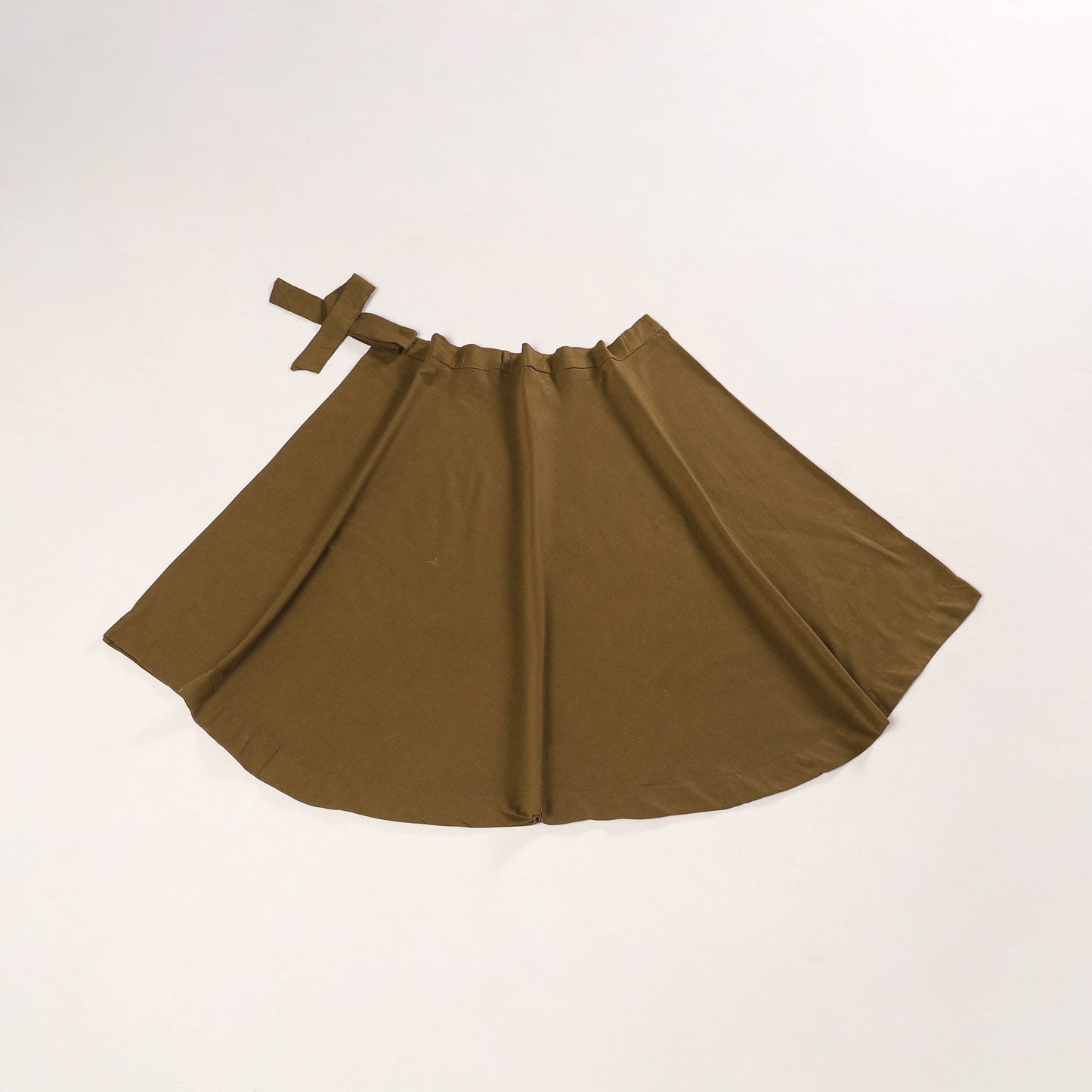 Brown - jhiri handloom plain cotton wrap around skirt 17