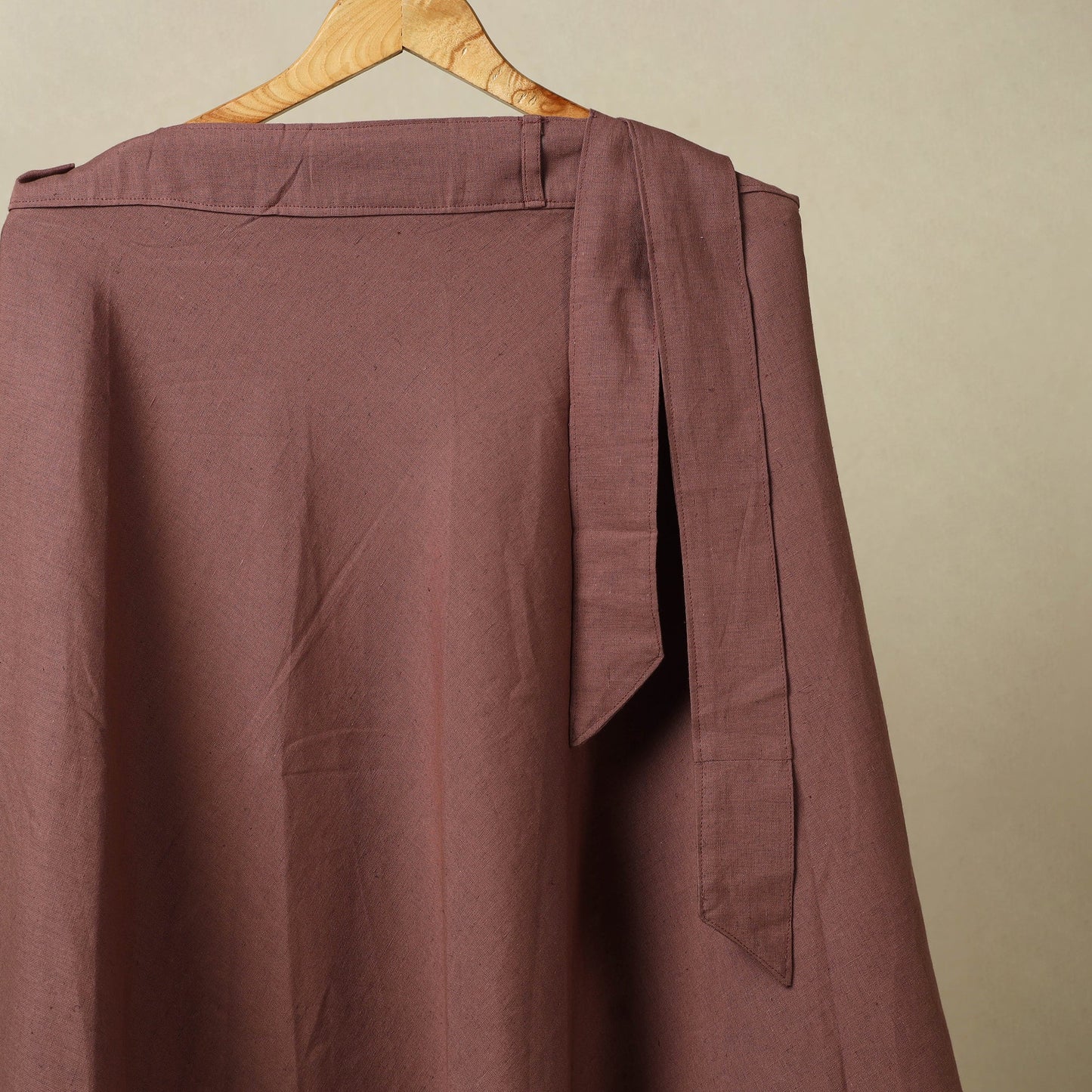 Brown - jhiri handloom plain cotton wrap around skirt 21