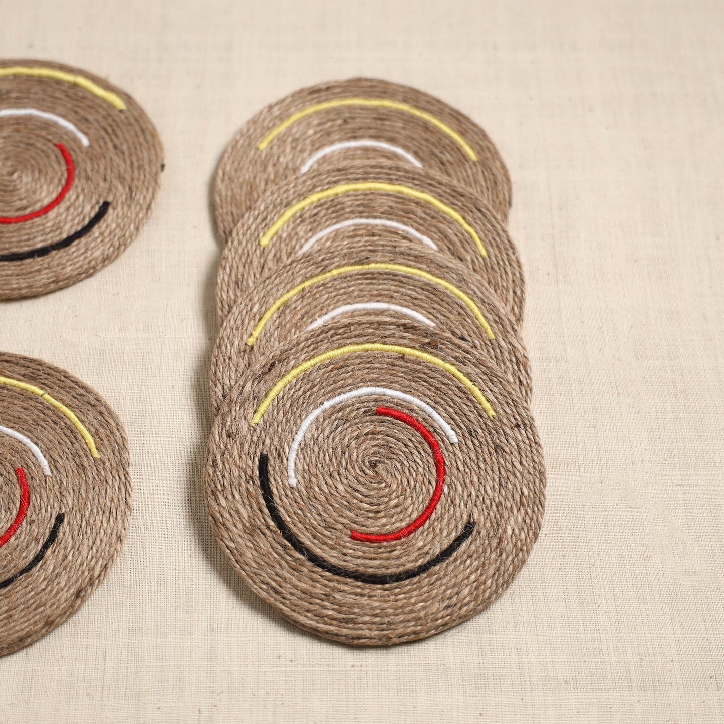 Jute handcrafted round coaster (set of 6) 02