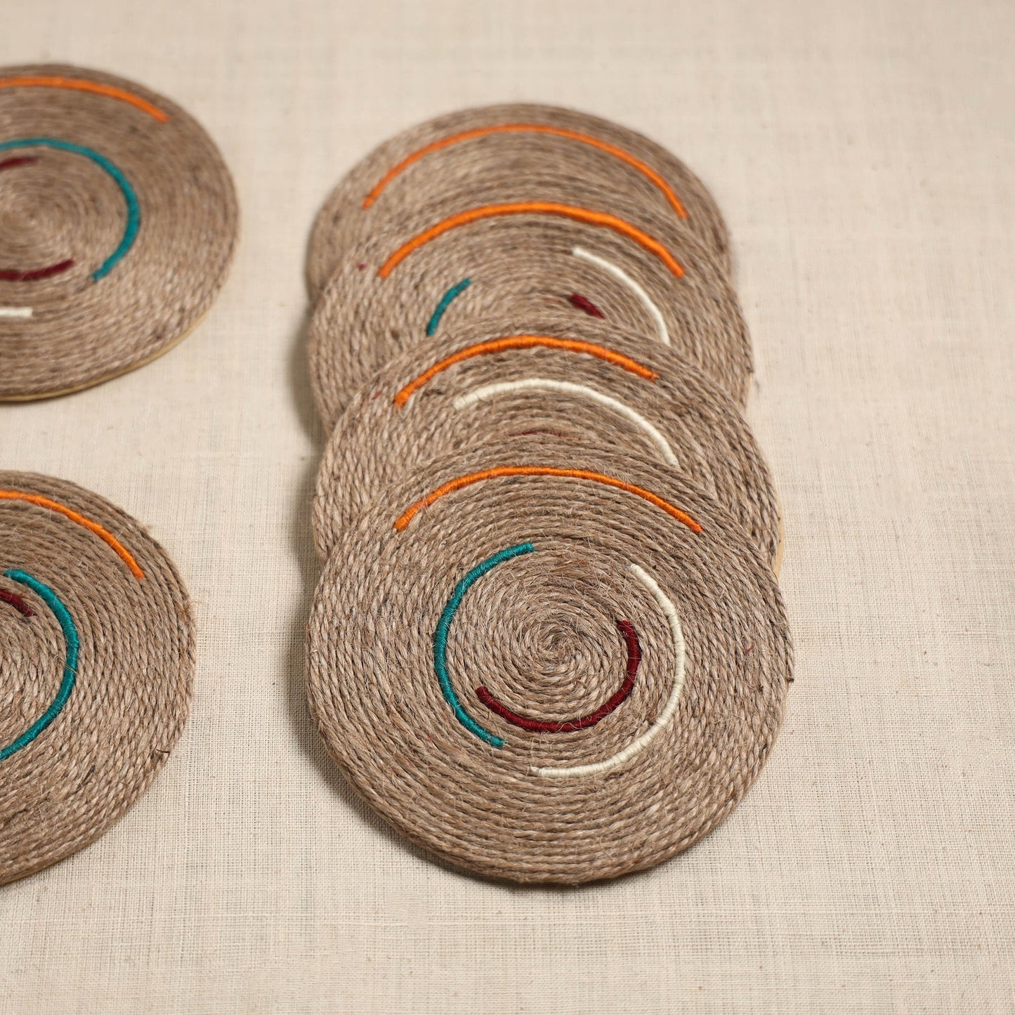 Jute handcrafted round coaster (set of 6) 04