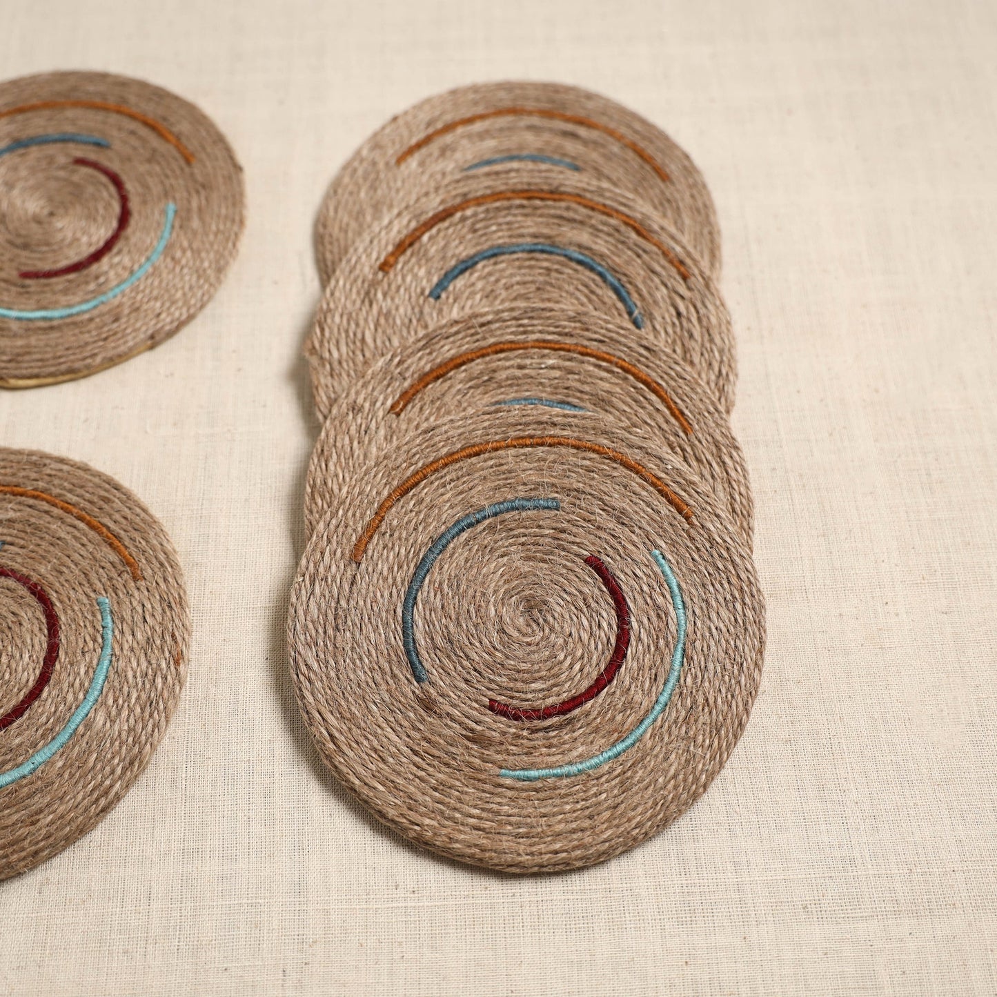 Jute handcrafted round coaster (set of 6) 09