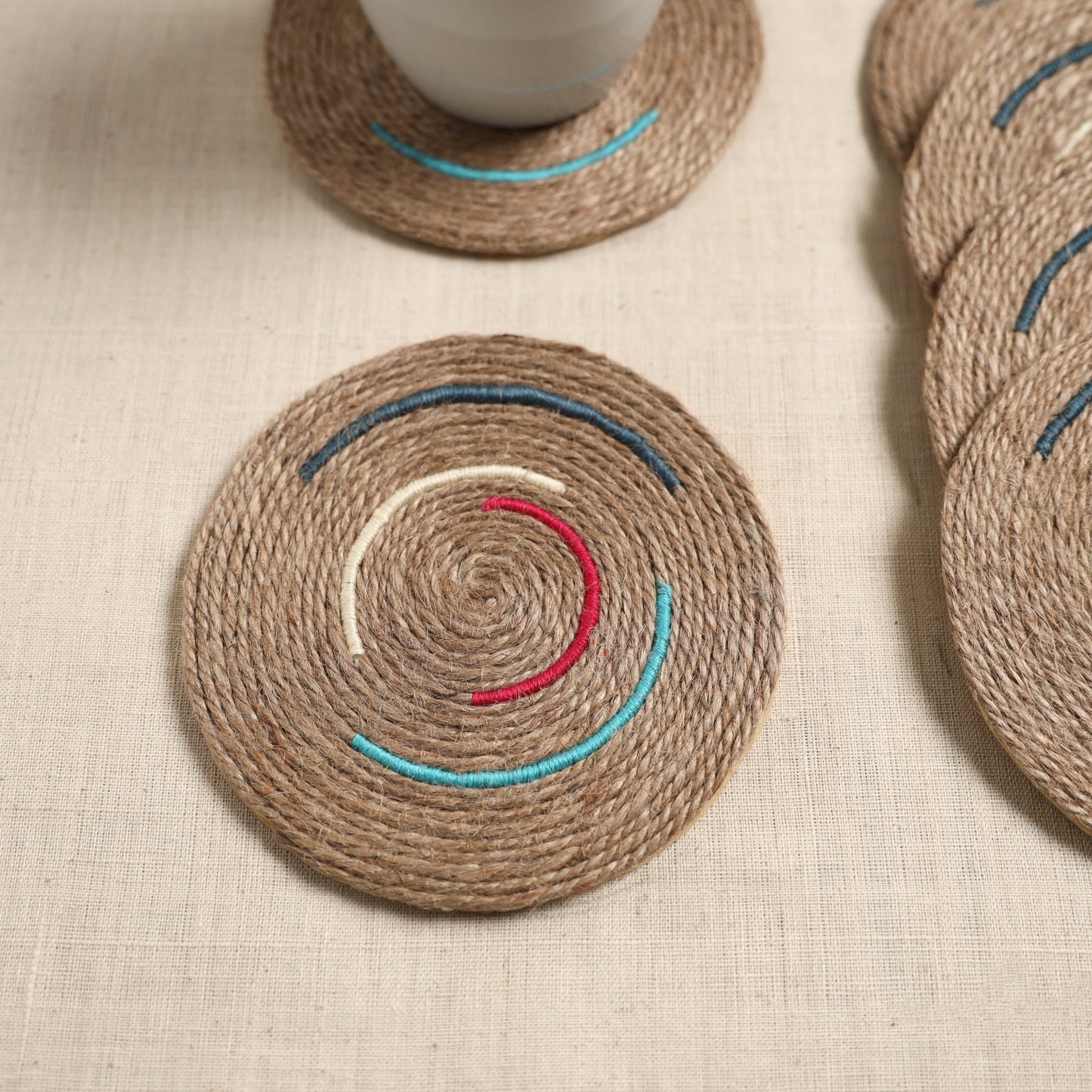 Jute handcrafted round coaster (set of 6) 10