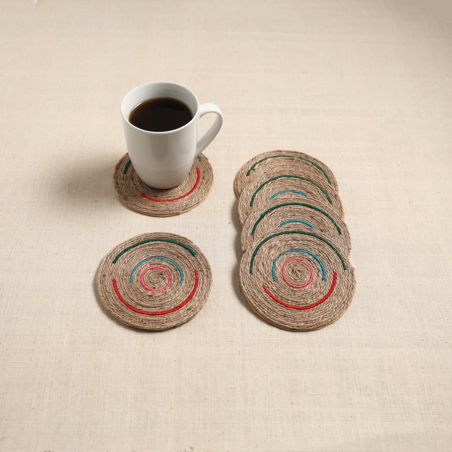Jute handcrafted round coaster (set of 6) 11
