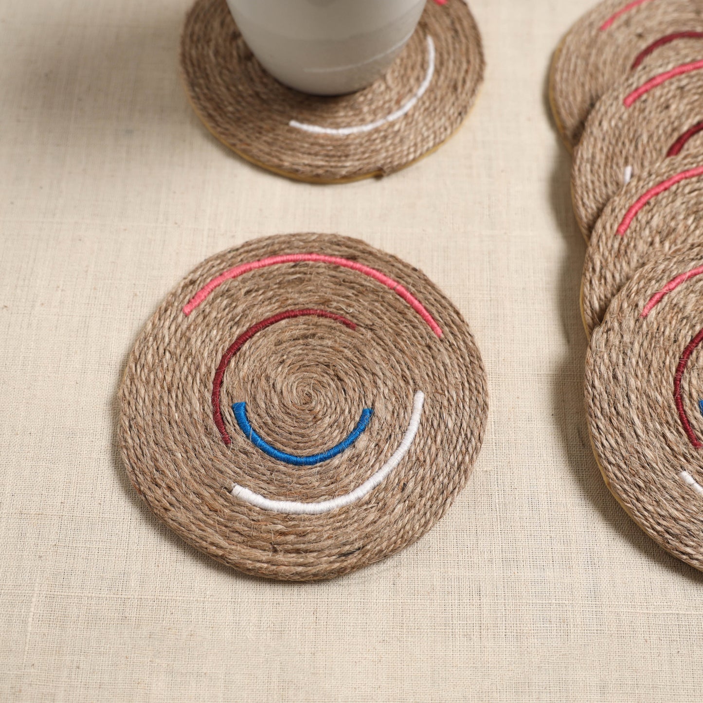 Jute handcrafted round coaster (set of 6) 13