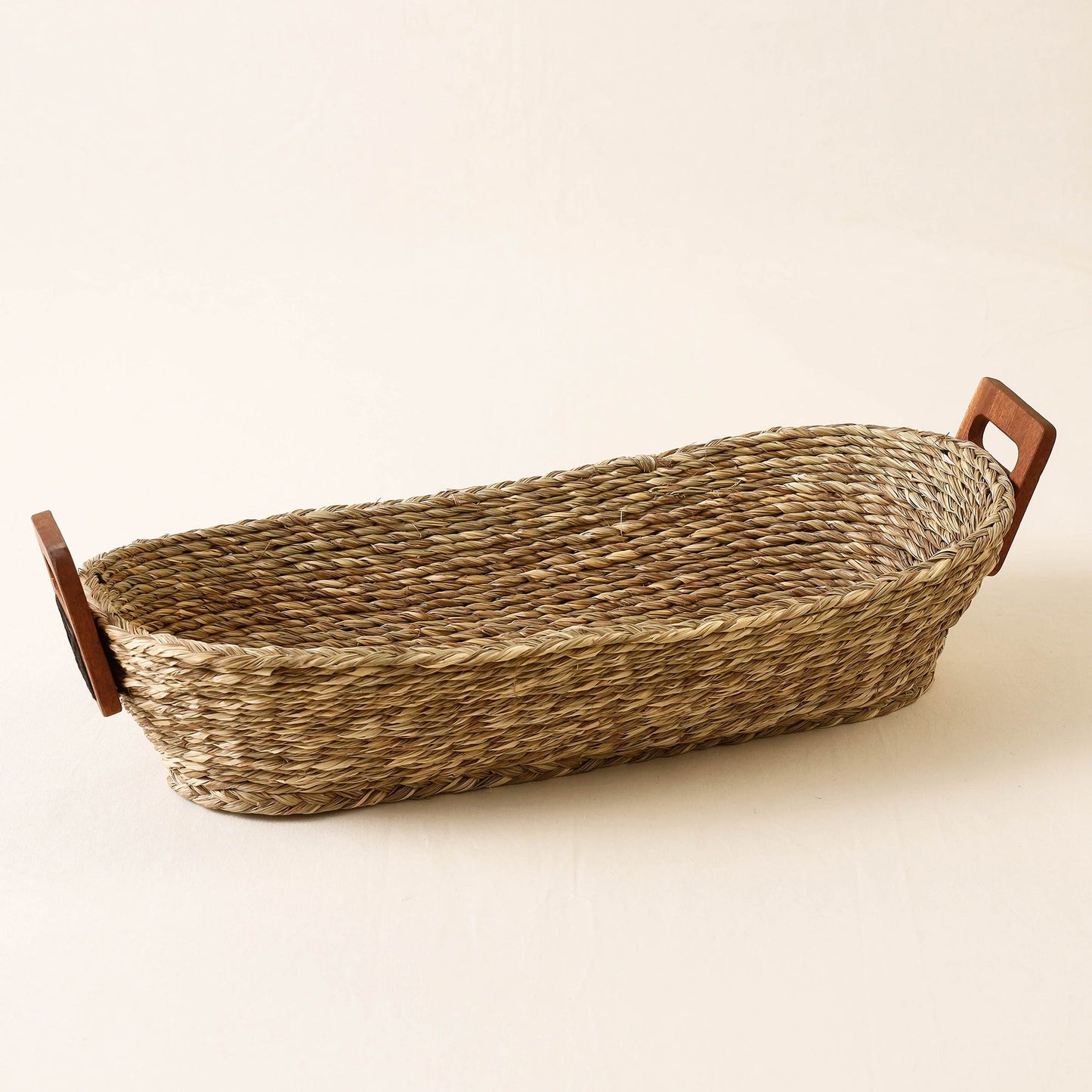 Brown Kadam Haat Handmade Sabai Grass Bread Basket (Set of 2)