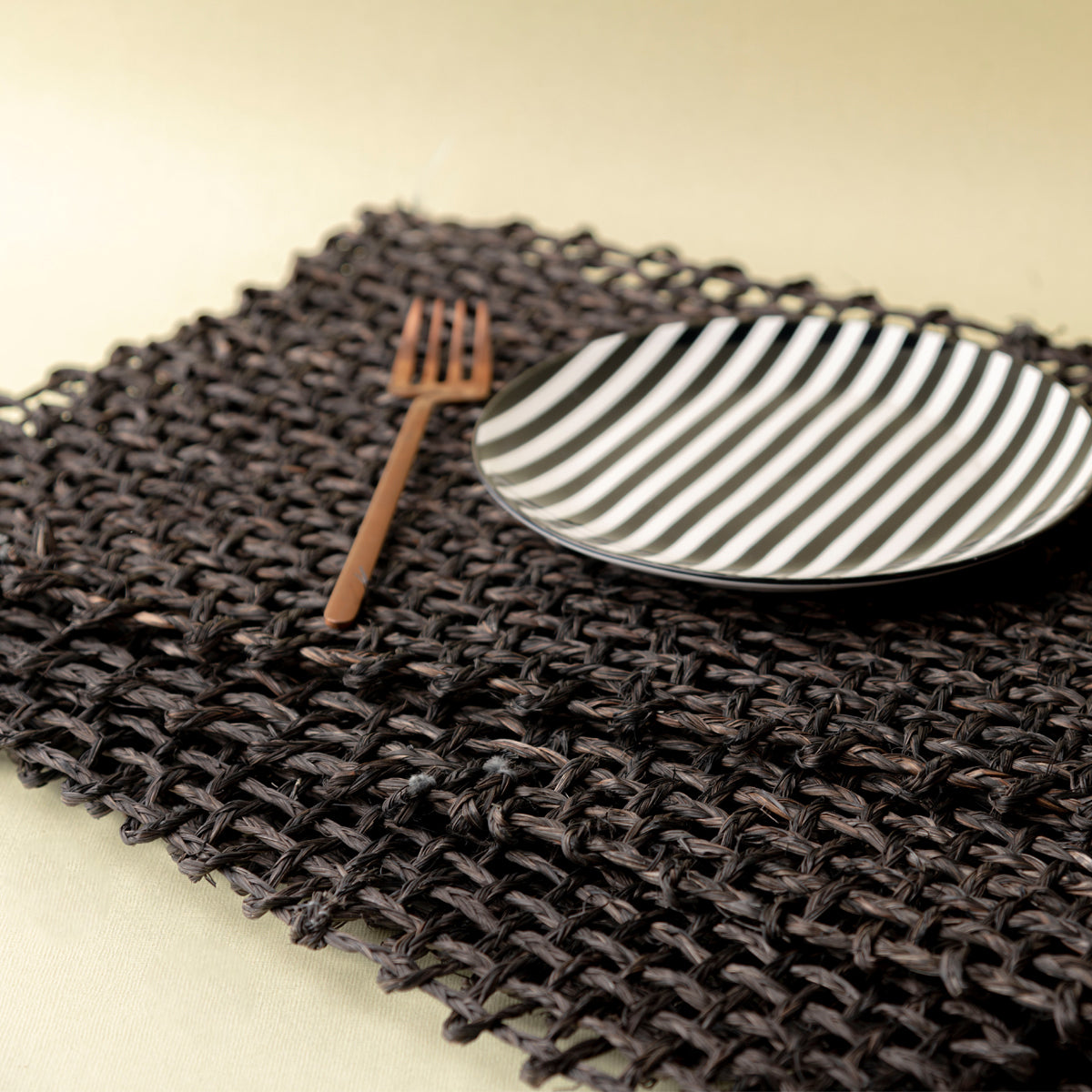 Brown Kadam Haat Handmade Sabai Grass Table Mats (Set Of 6)