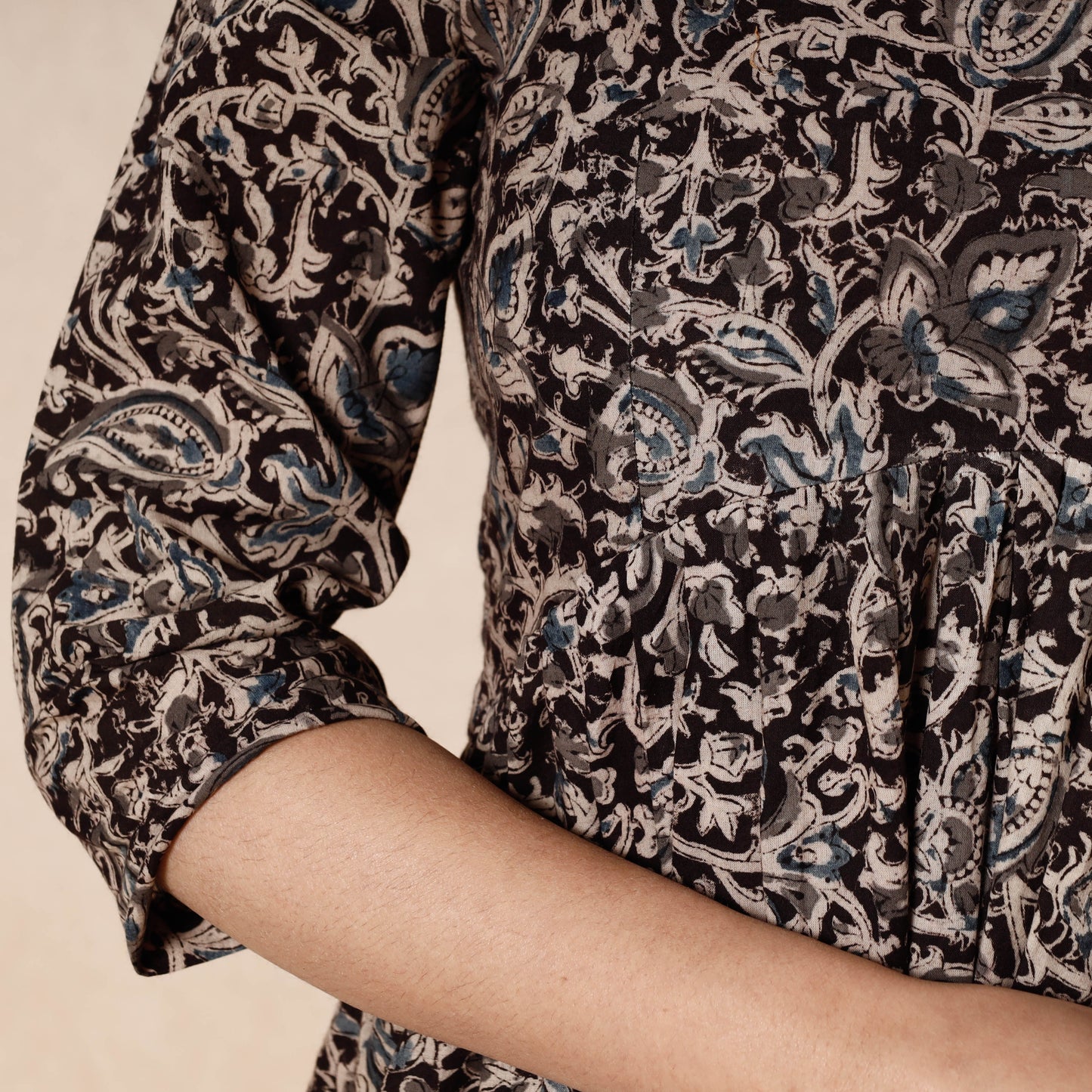 Buy Kalamkari Block Printing Cotton Flared Dress Online l iTokri.com