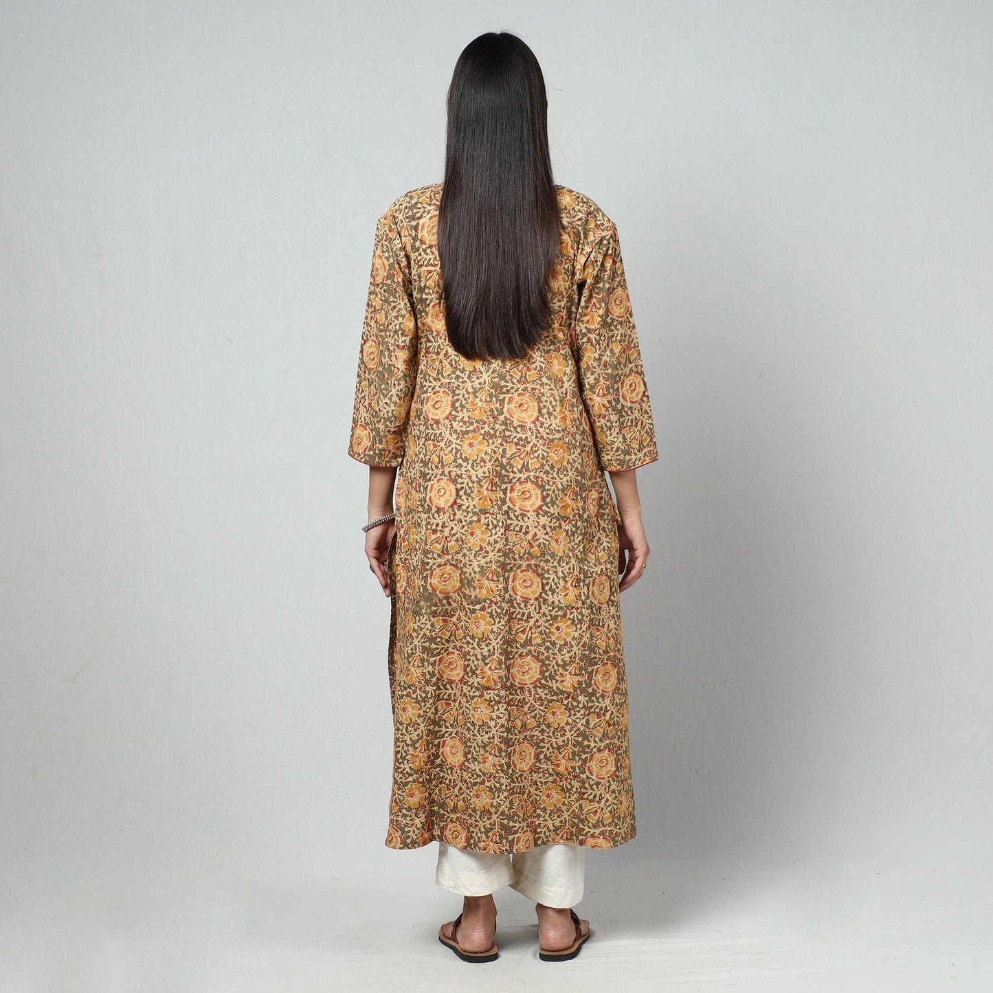 Kalamkari Block Printed Cotton Long kurta For Women