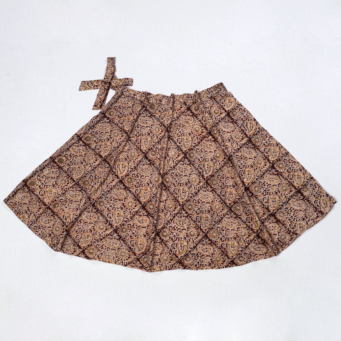 Kalamkari Block Printed Cotton Wrap Around Skirt 03