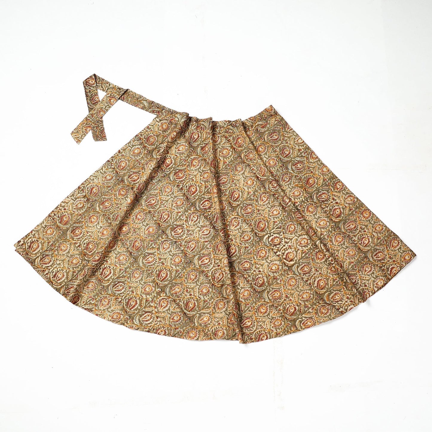 Kalamkari Block Printed Cotton Wrap Around Skirt