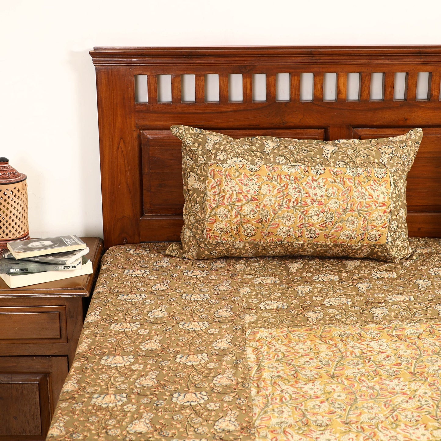 kalamkari double bed cover set