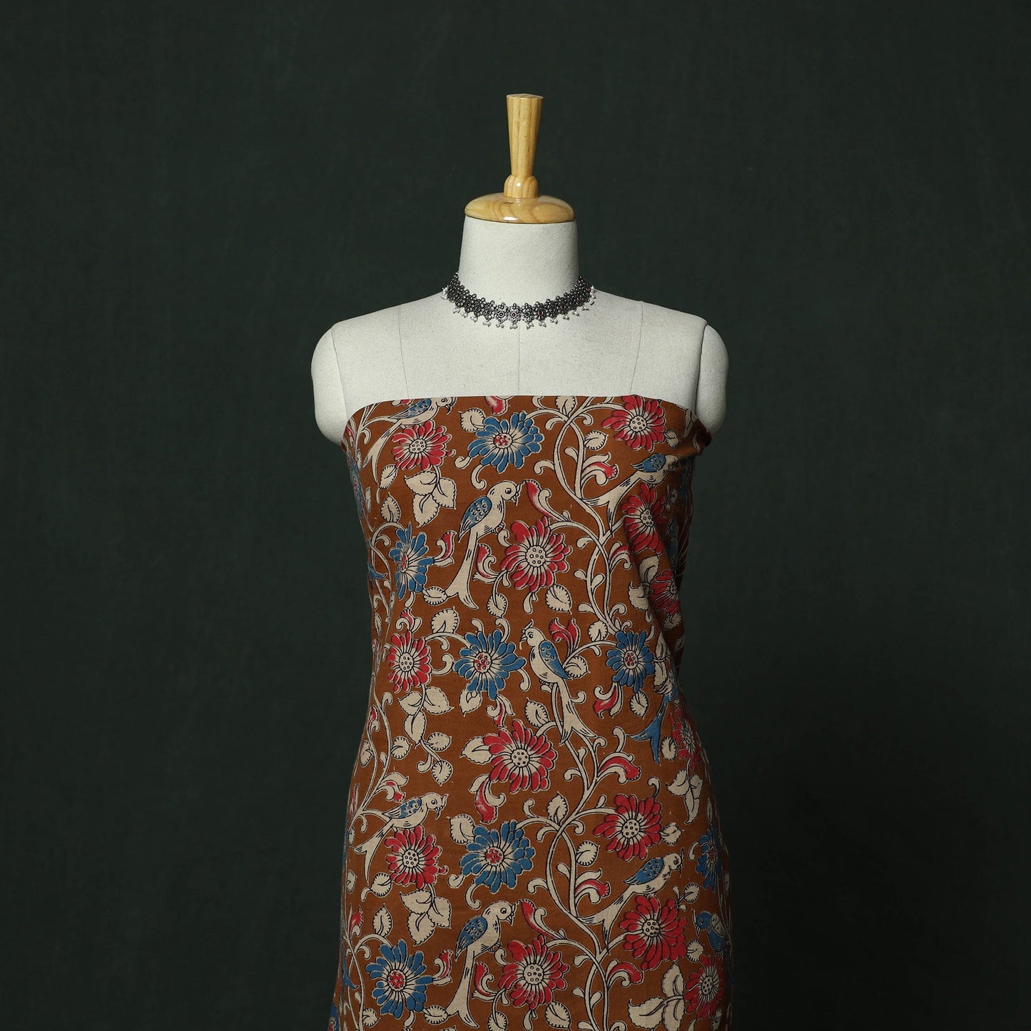 Kalamkari printed cotton 2pc unstitched dress material 07