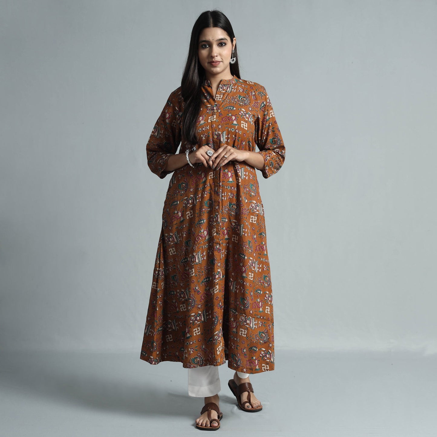 Kalamkari Printed Cotton Kurta For Women