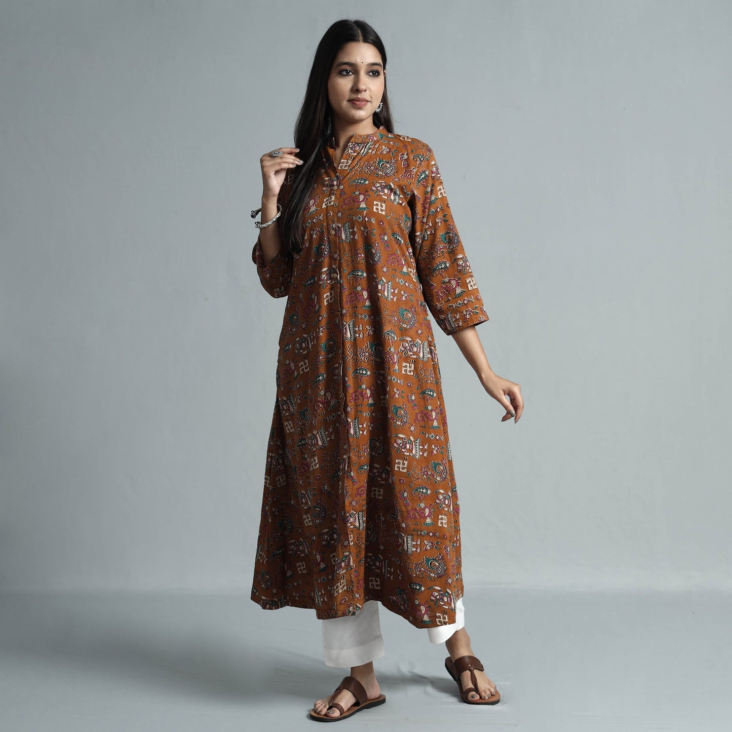 Kalamkari Printed Cotton Kurta For Women