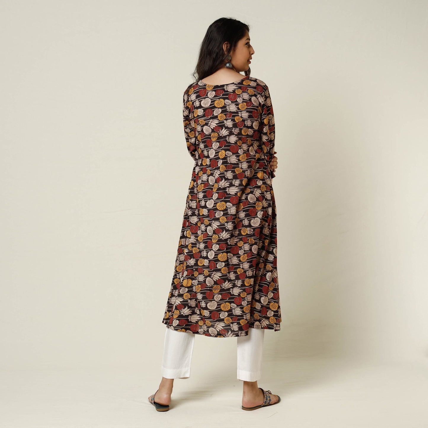 Kalamkari Printed Cotton Long Kurta For Women