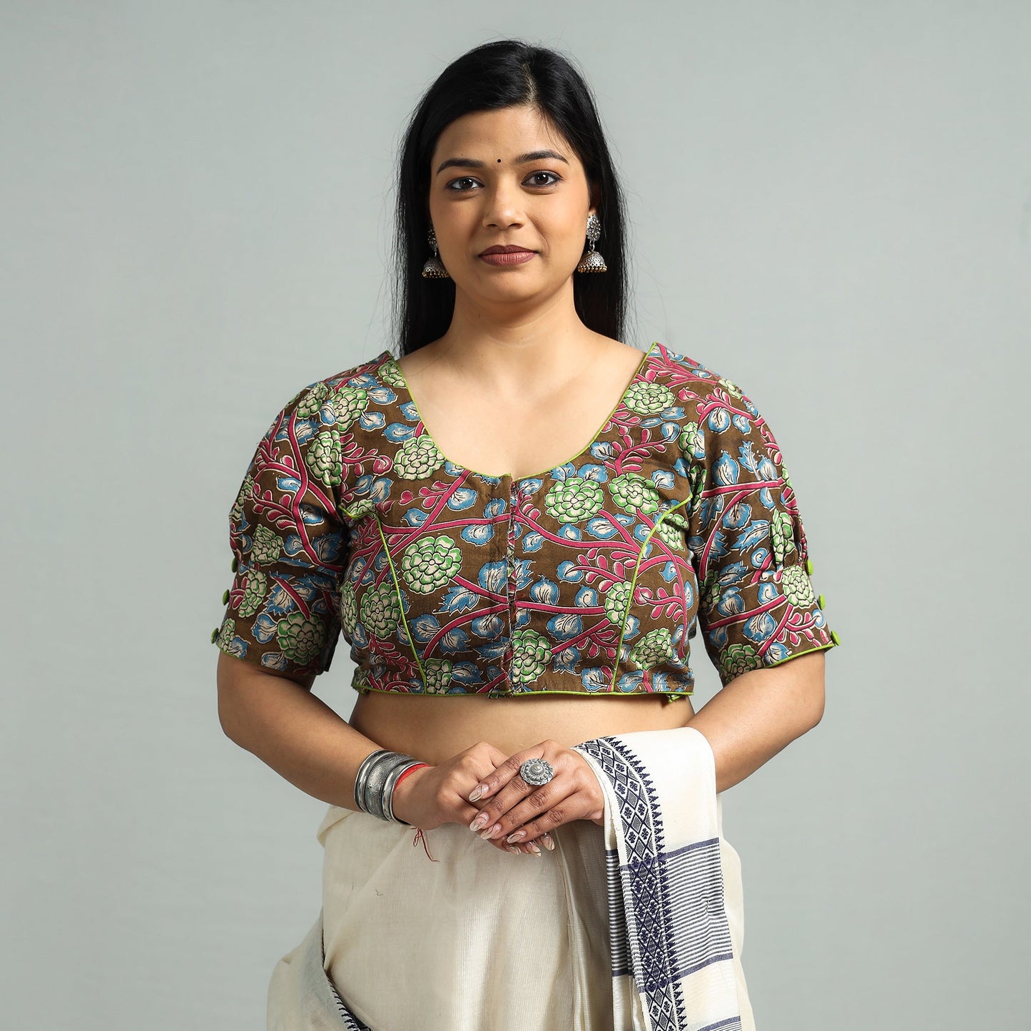 Kalamkari Printed Cotton Stitched Blouse
