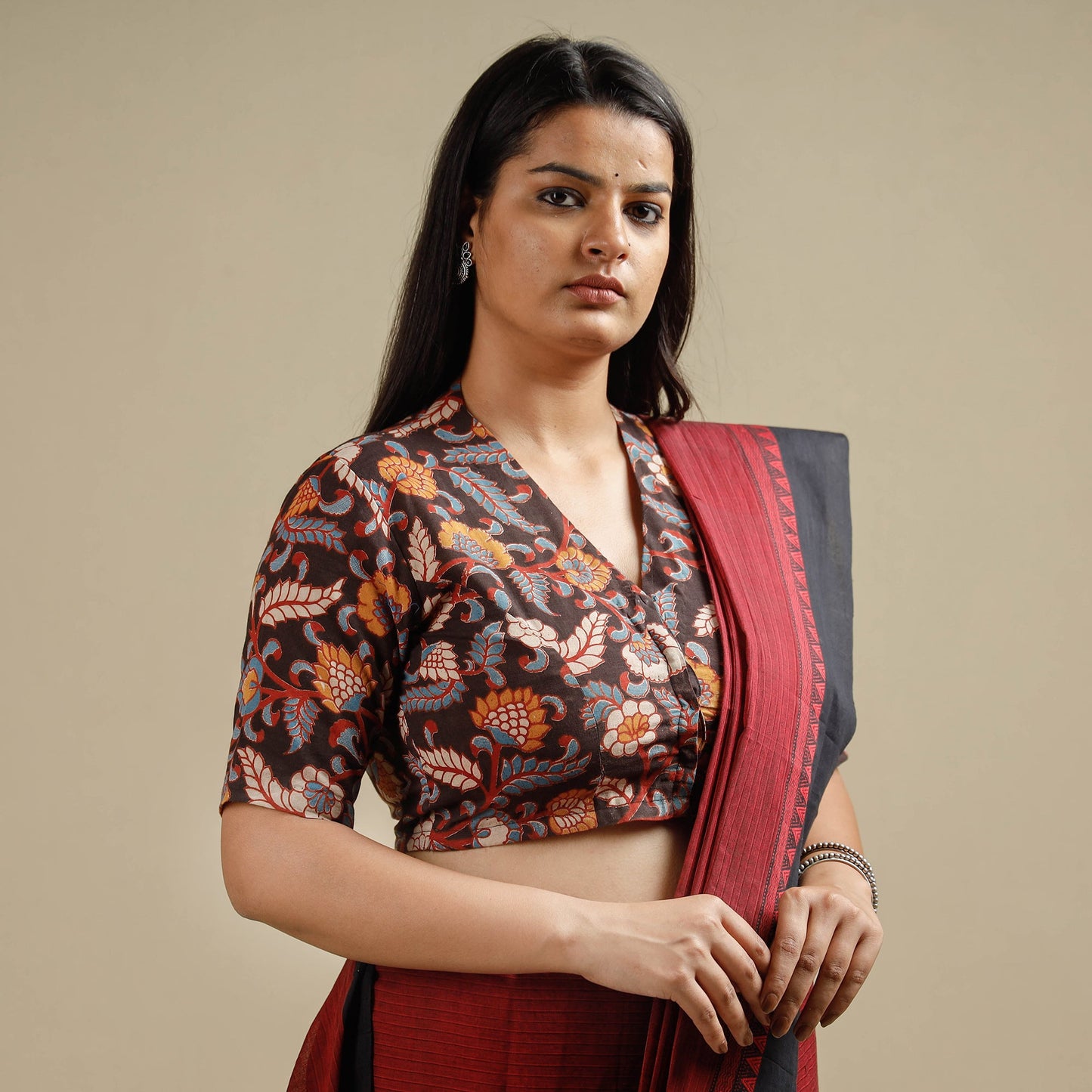Kalamkari Printed Cotton Stitched Blouse