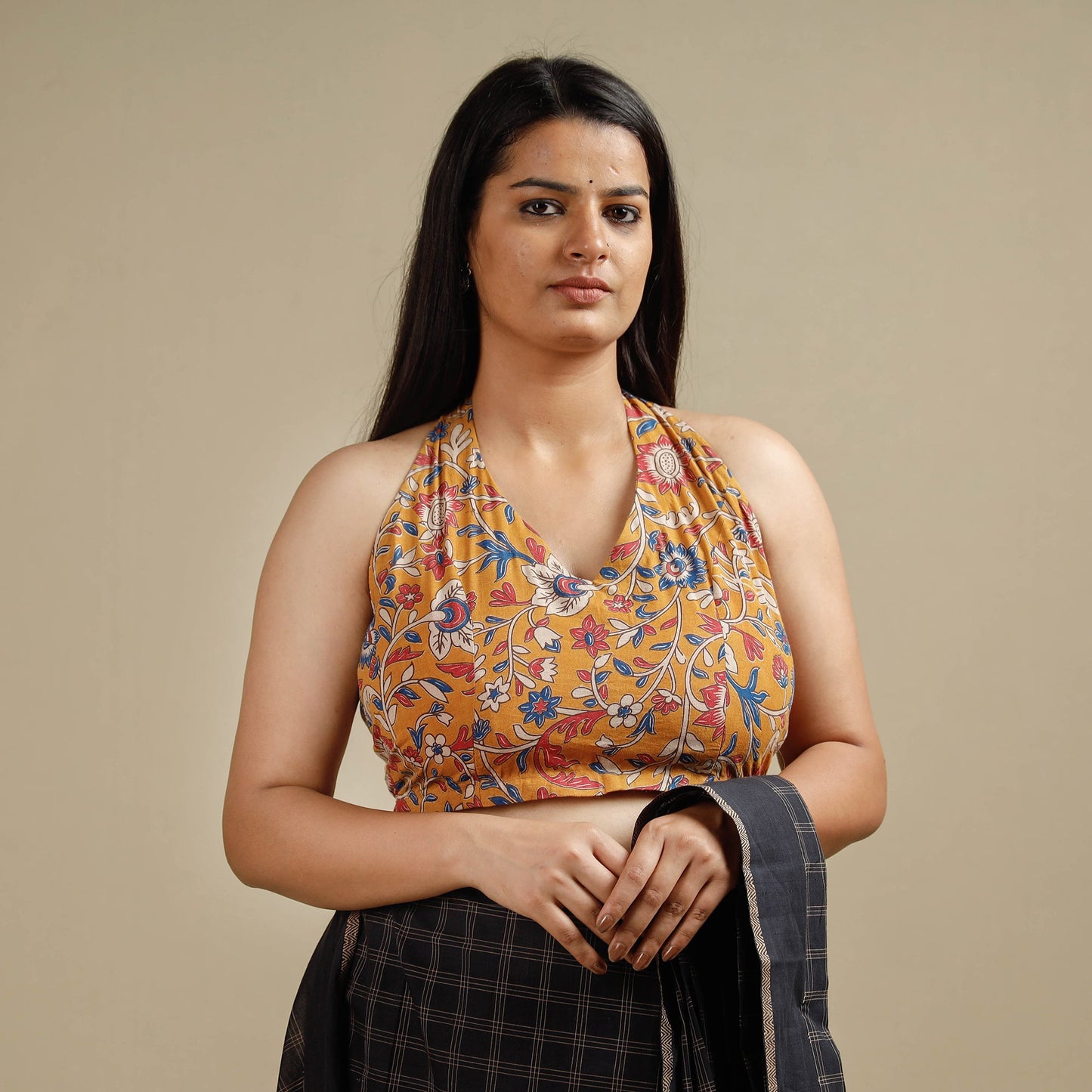 Buy Kalamkari Printed Cotton Stitched Blouse