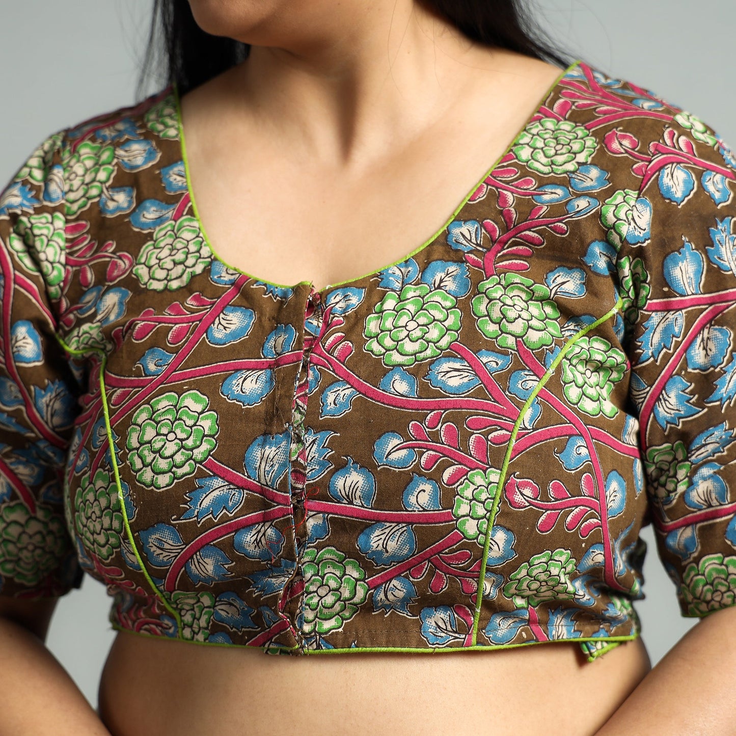 Kalamkari Printed Cotton Stitched Blouse