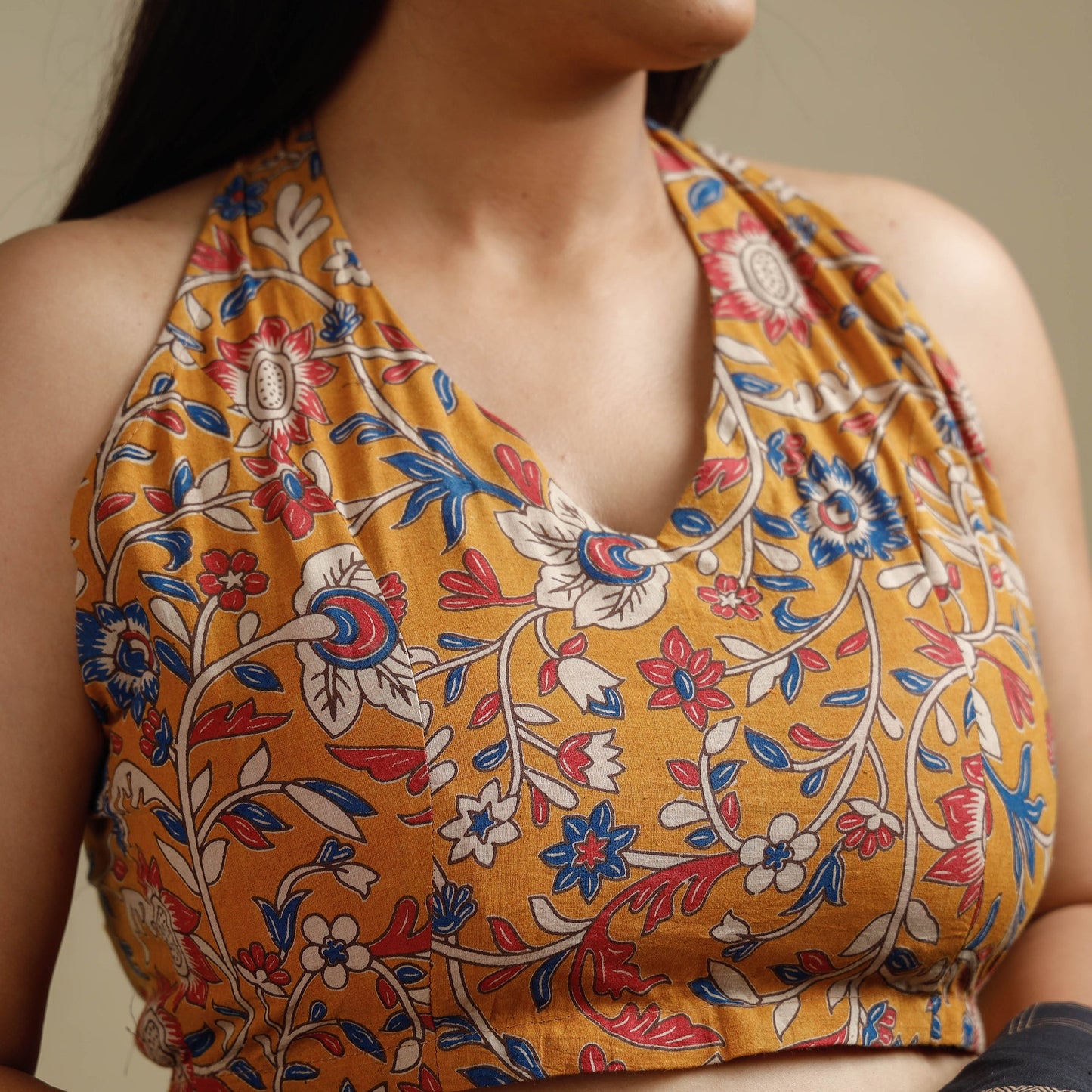 Buy Kalamkari Printed Cotton Stitched Blouse