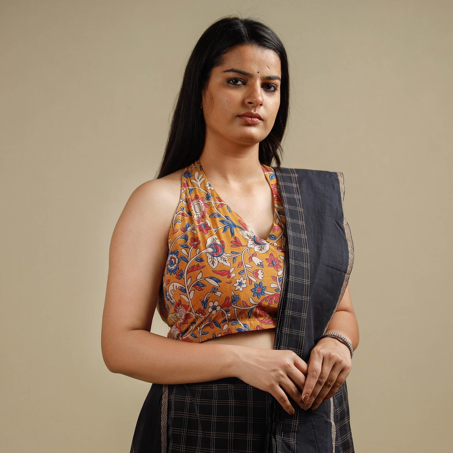 Buy Kalamkari Printed Cotton Stitched Blouse