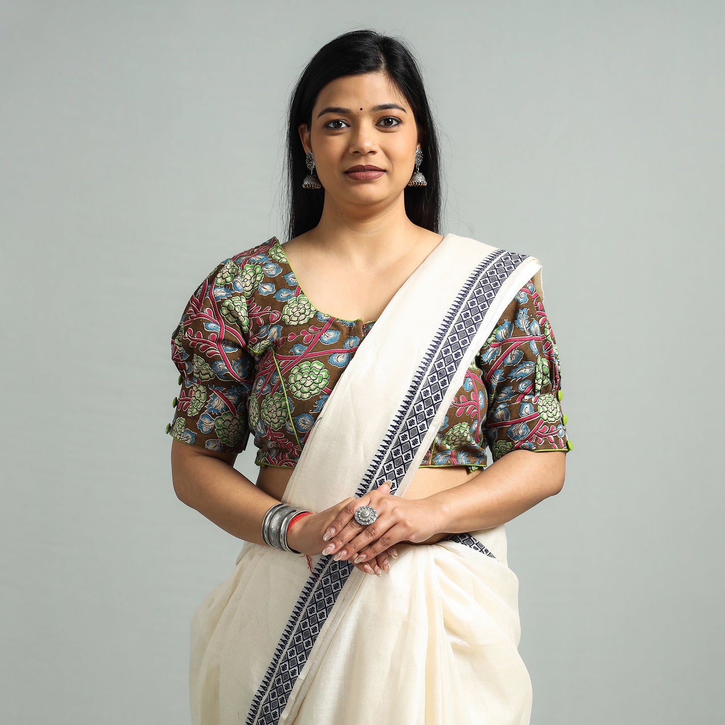 Kalamkari Printed Cotton Stitched Blouse