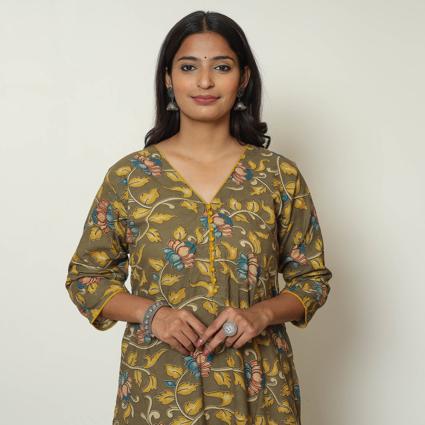 Buy Kalamkari Printed Cotton Straight Kurta 21 Online at iTokri.com