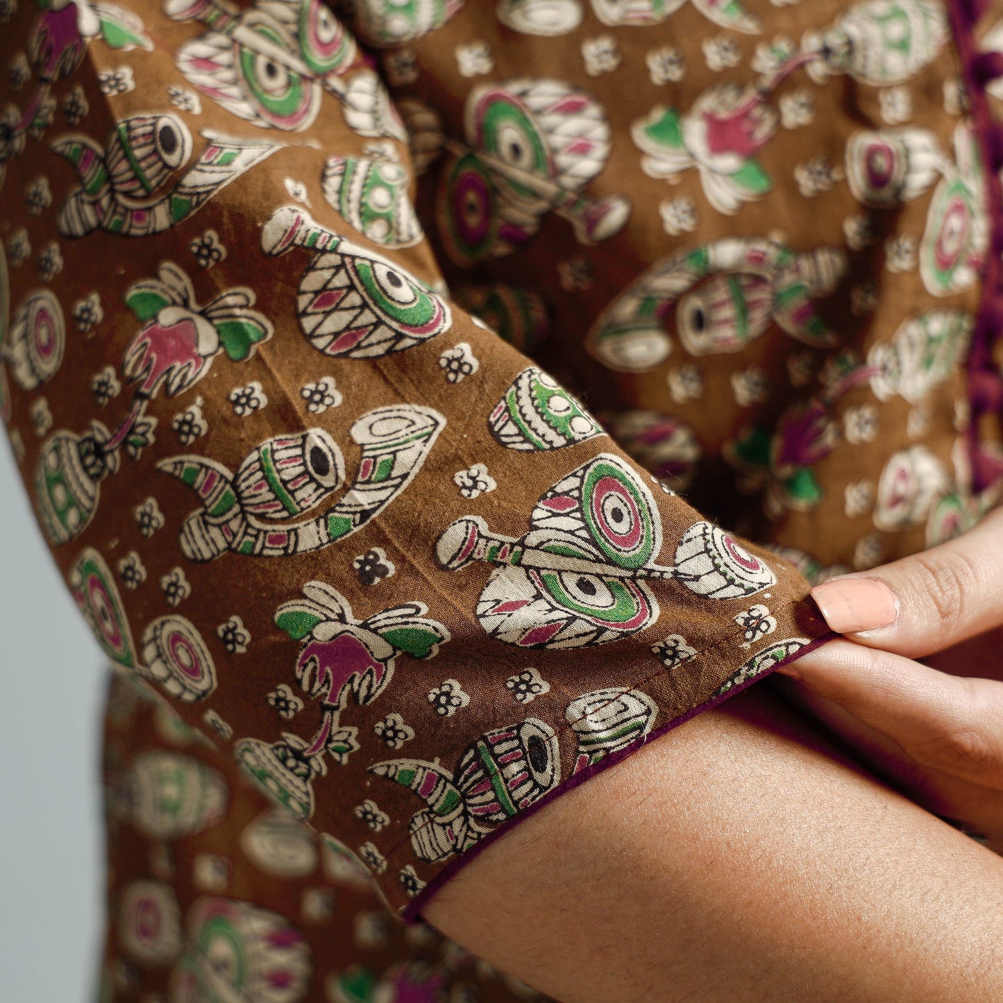 Kalamkari Printed Cotton Straight Kurta For Women