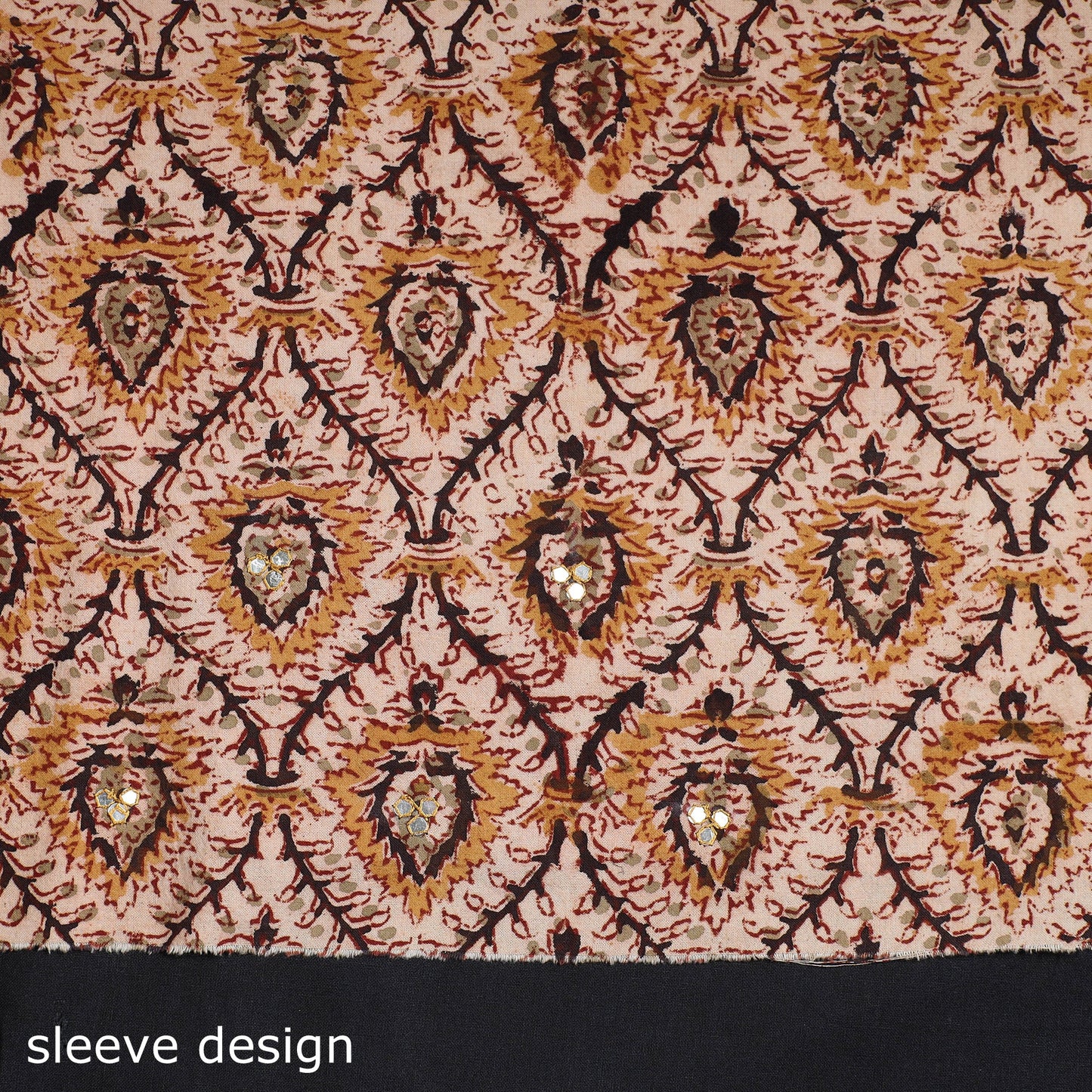 Buy Kalamkari Block Printed Sequin Work Cotton Kurta Material Online at itokri.com