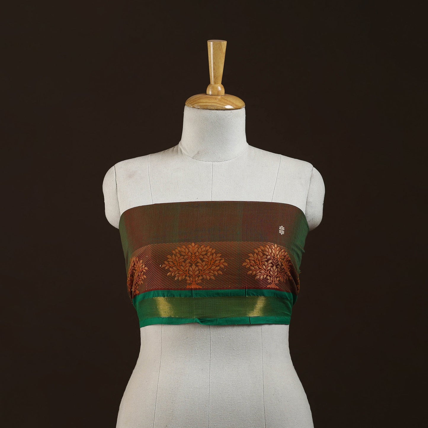 Kanchipuram cotton blouse piece 05 - handcrafted