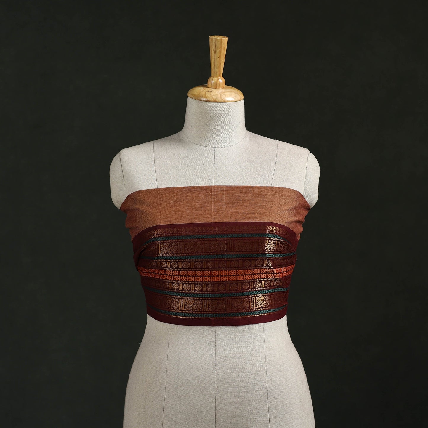 Kanchipuram cotton blouse piece 11 - handcrafted