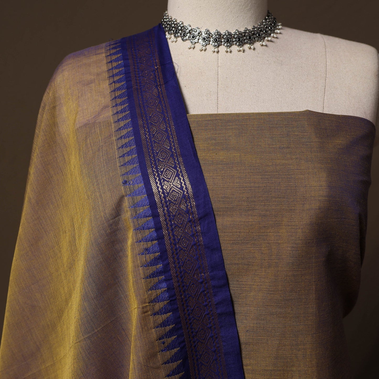 Kandangi chettinad cotton 2pc unstitched dress material 02