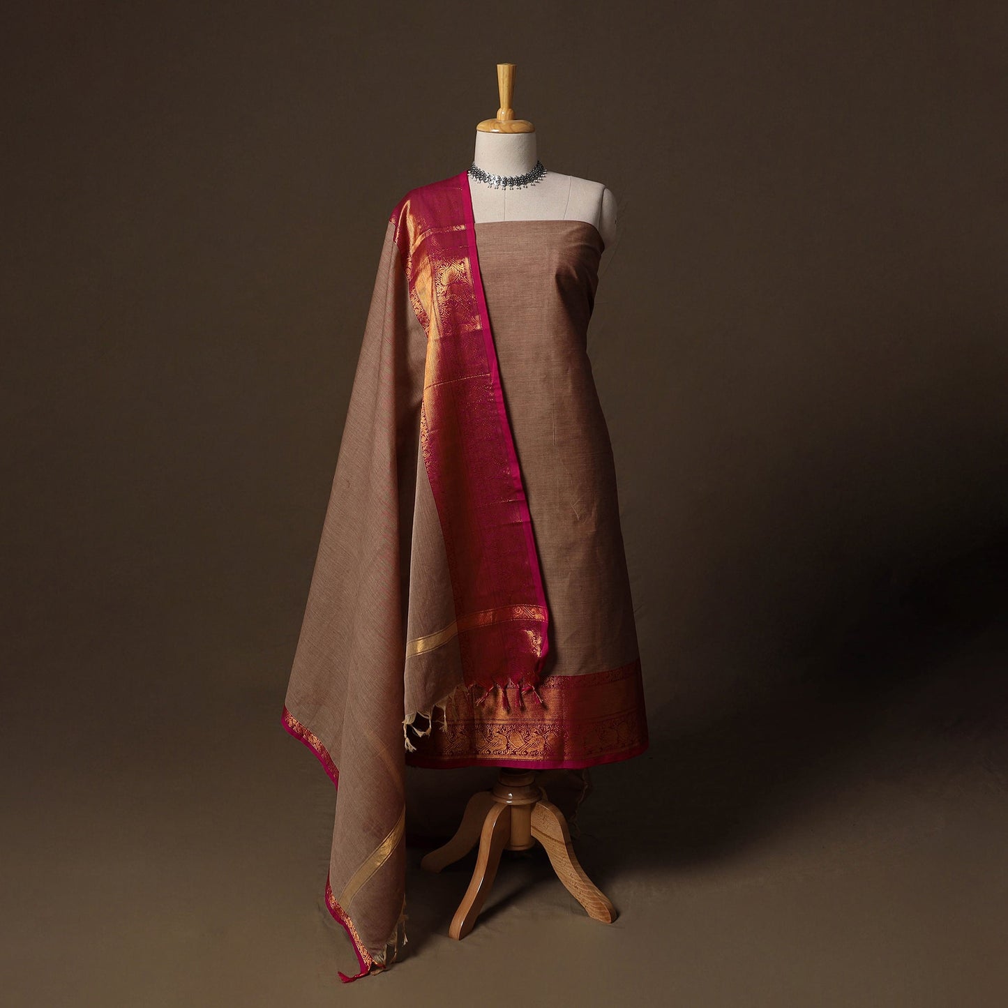 Kandangi chettinad cotton 2pc unstitched dress material 03