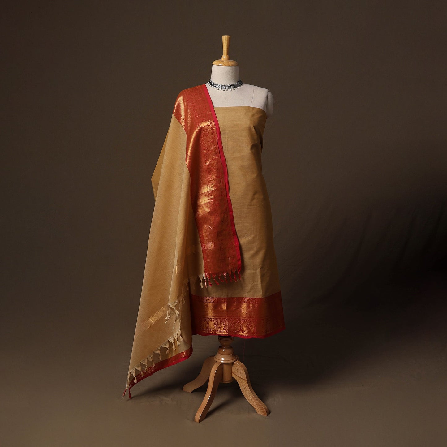 Kandangi chettinad cotton 2pc unstitched dress material 25