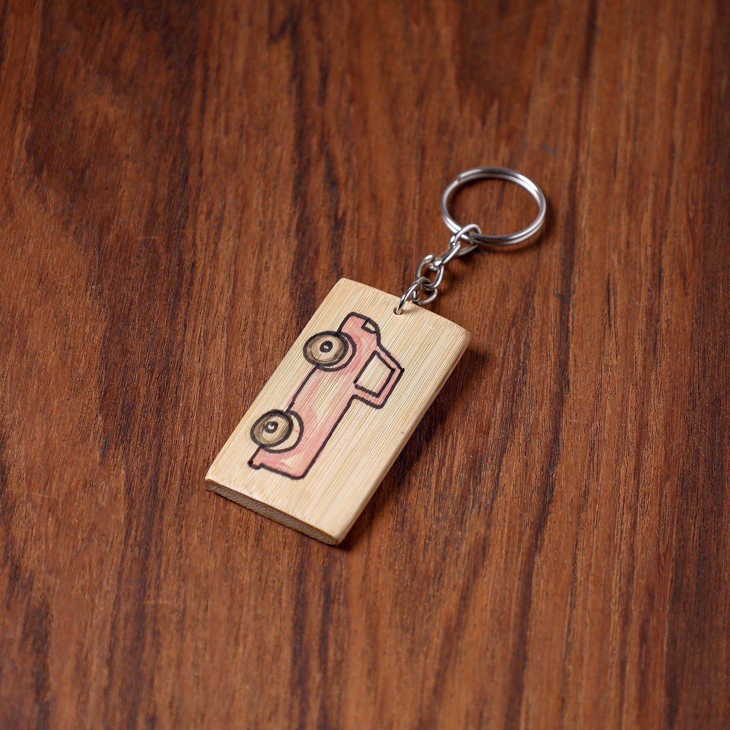 Kerala Handpainted Bamboo Keychain
