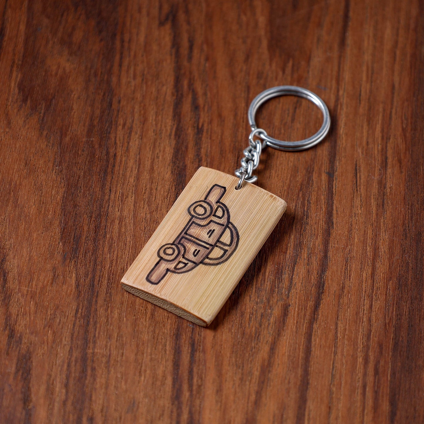 Kerala Handpainted Bamboo Keychain