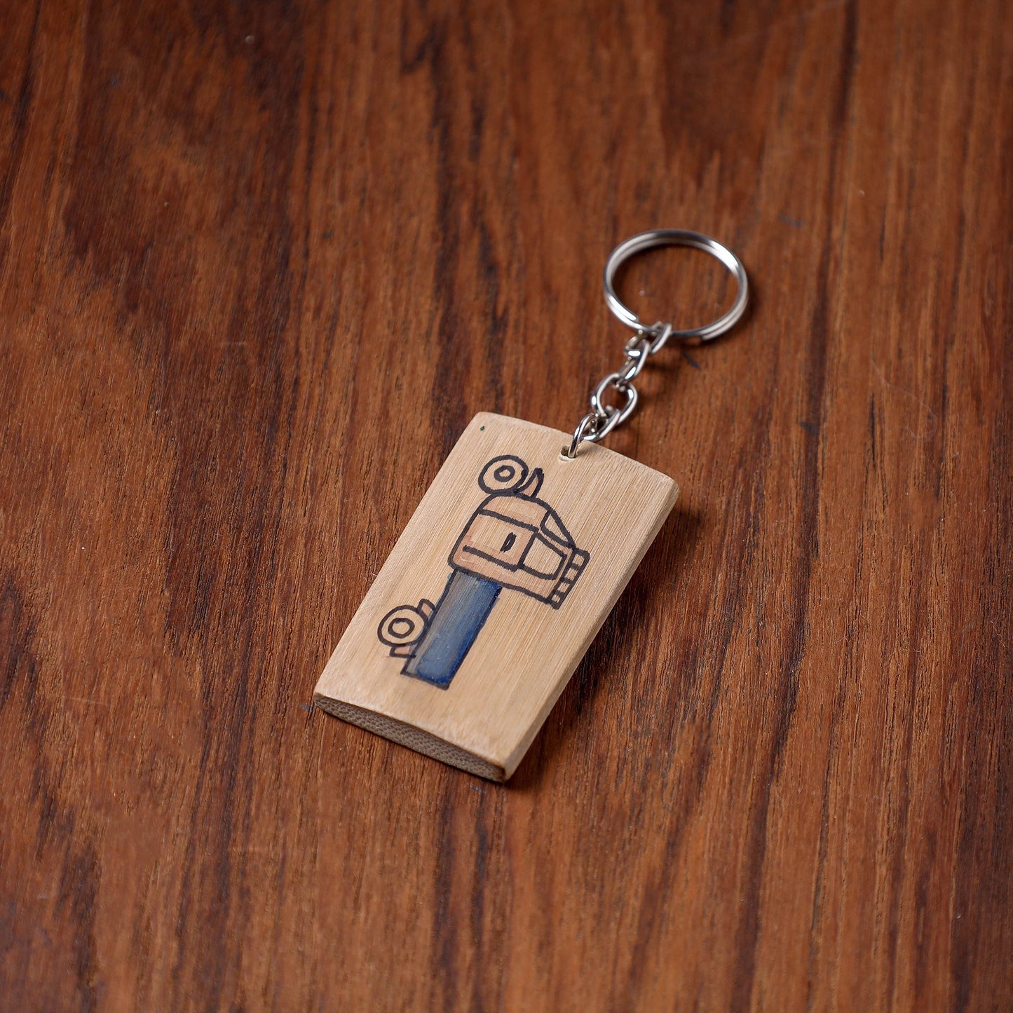 Kerala Handpainted Bamboo Keychain