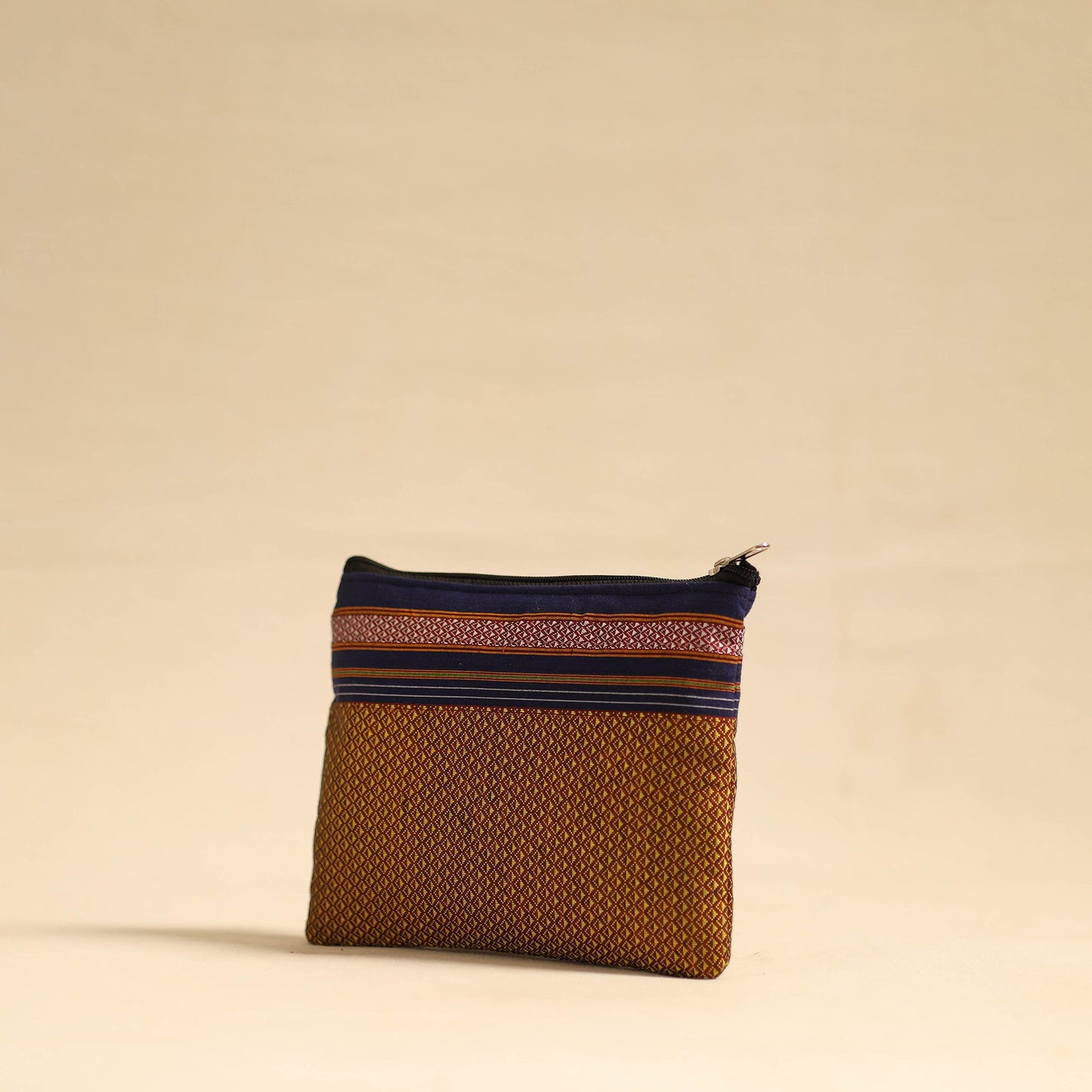 Brown Khun Fabric Quilted Cotton Utility Pouch