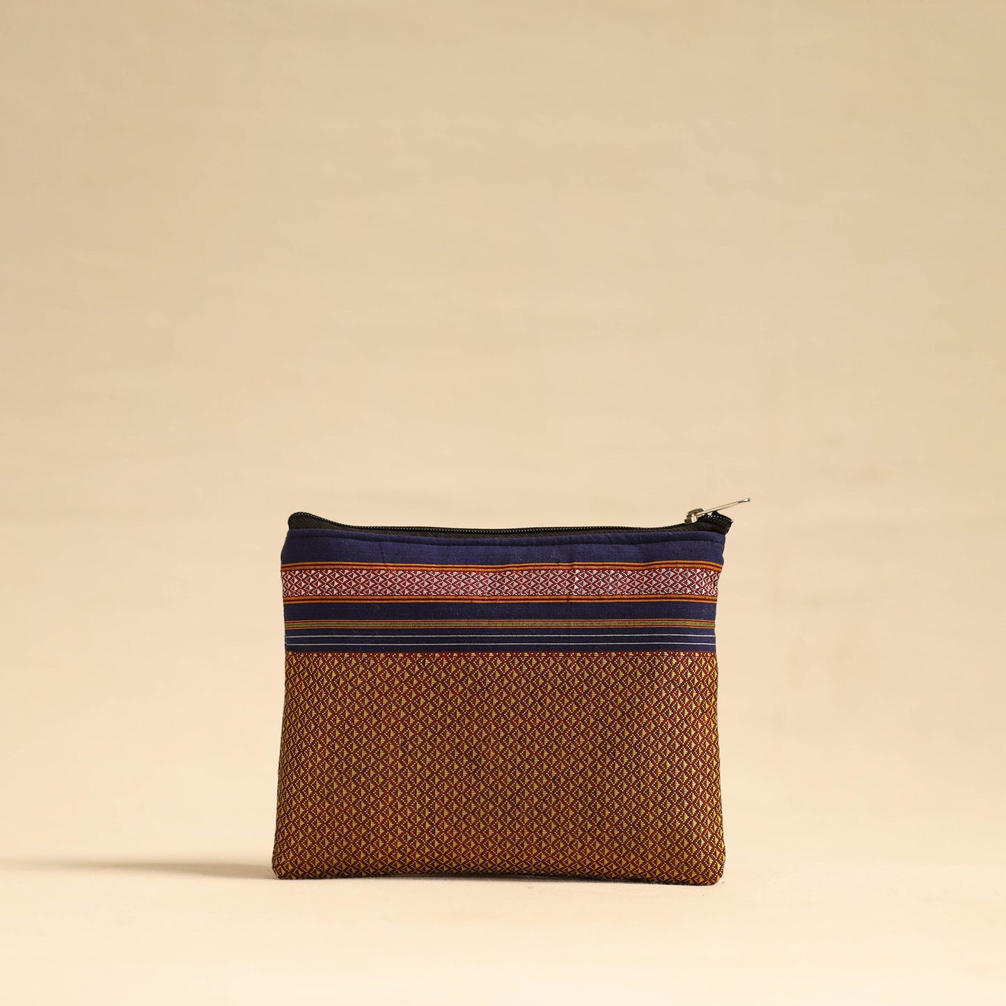 Brown Khun Fabric Quilted Cotton Utility Pouch