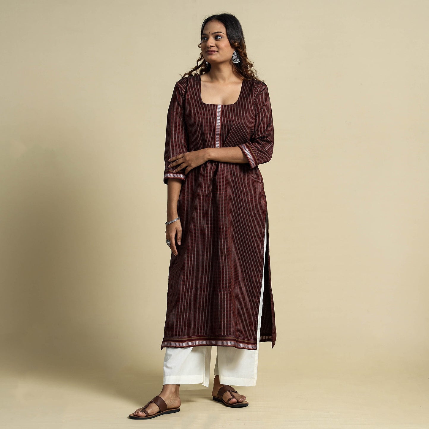 Buy Khun Weave Cotton Straight Kurta Online at iTokri.com