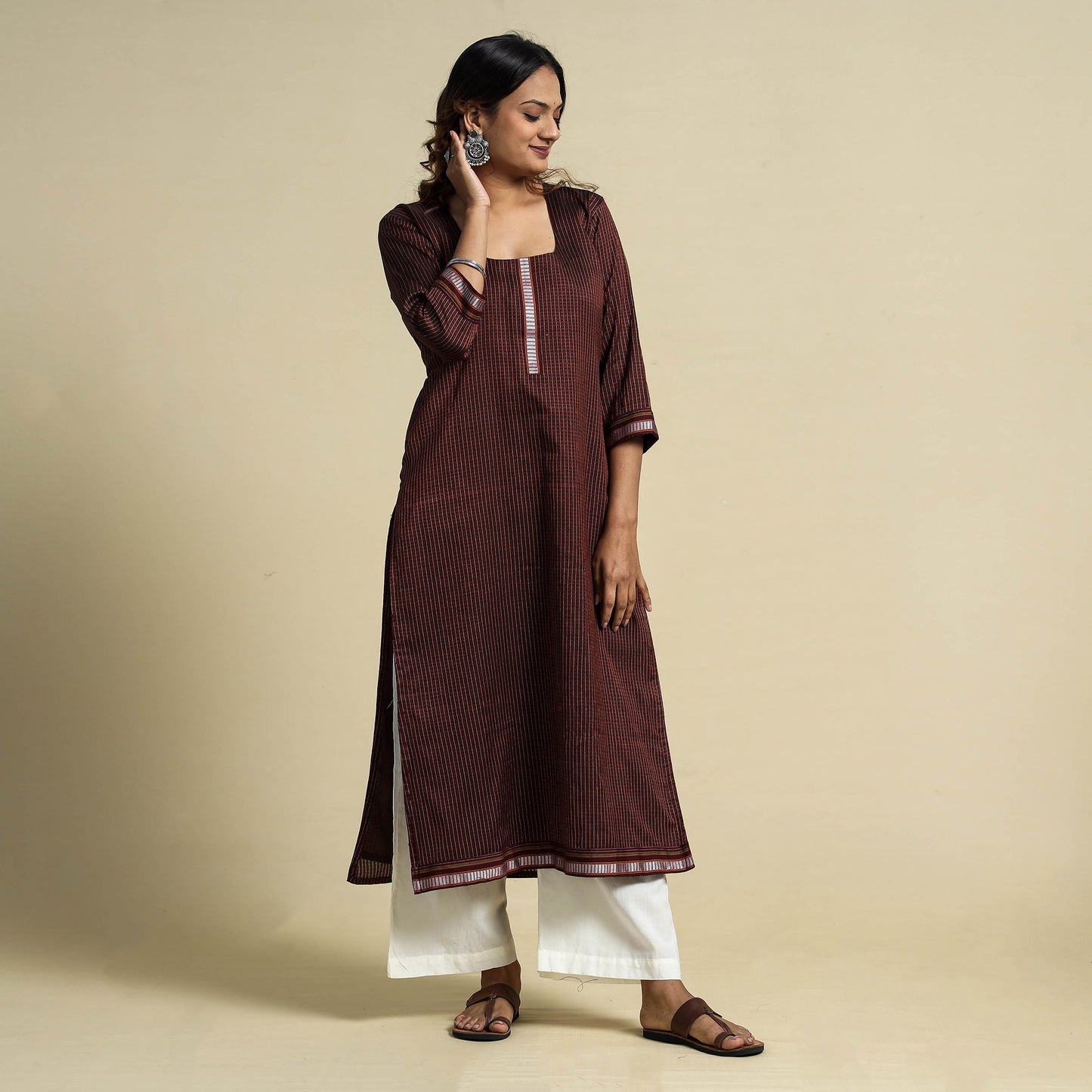 Buy Khun Weave Cotton Straight Kurta Online at iTokri.com