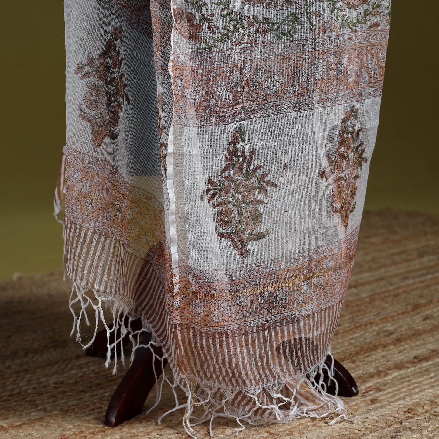 Kota doria silk cotton sanganeri floral dupatta 64