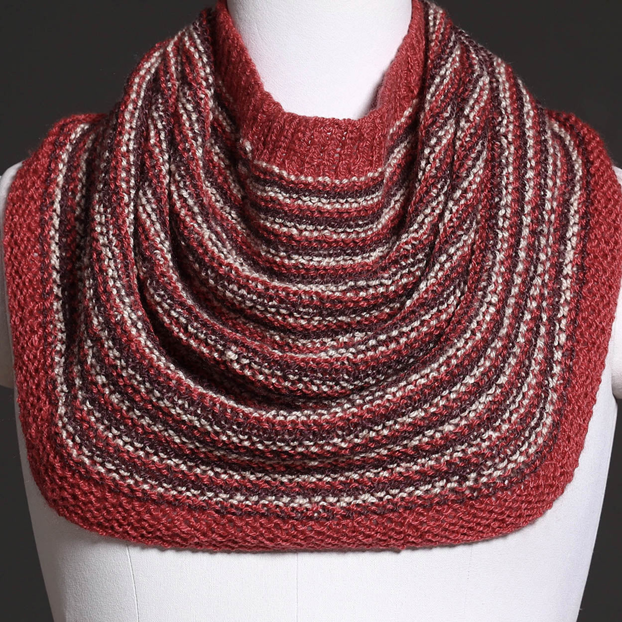 Brown Kumaun Hand Knitted Woolen Warmer