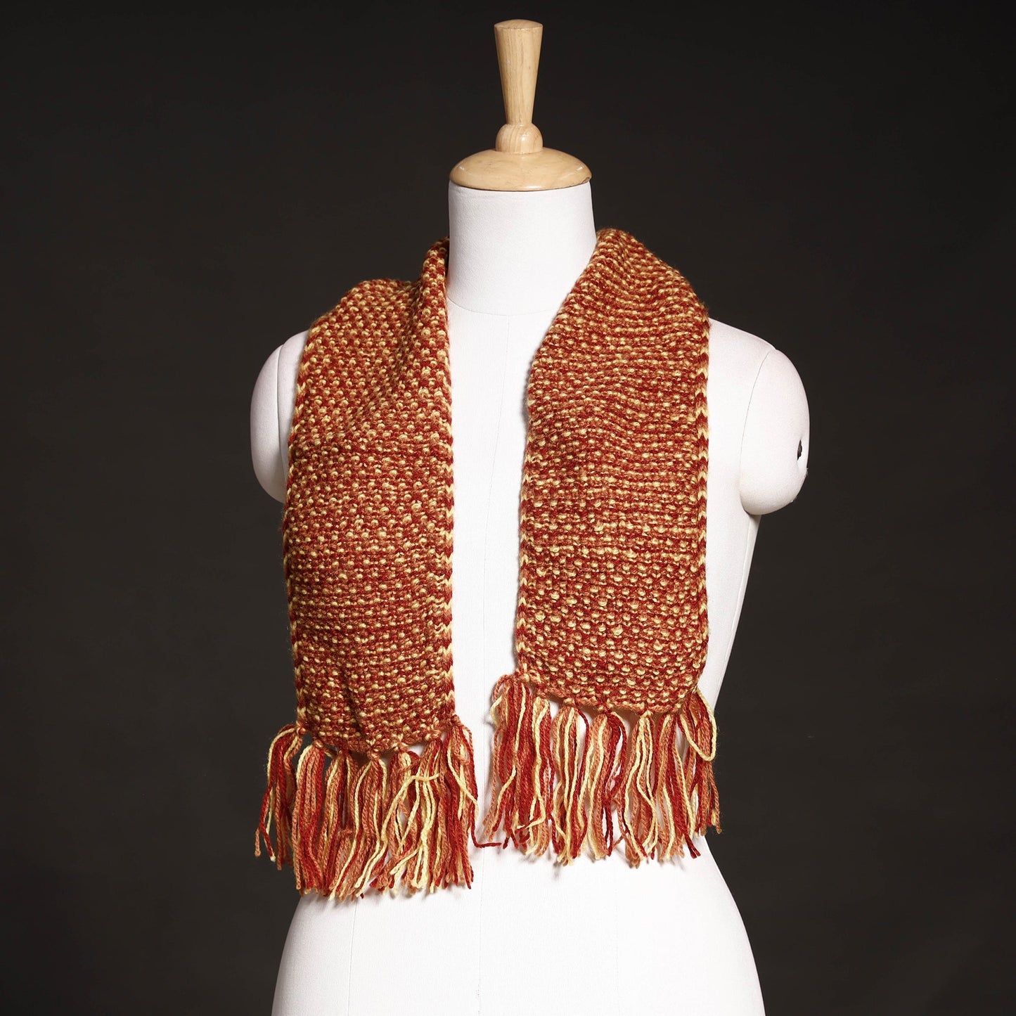Kumaun Hand Knitted Woolen Muffler (66 in)