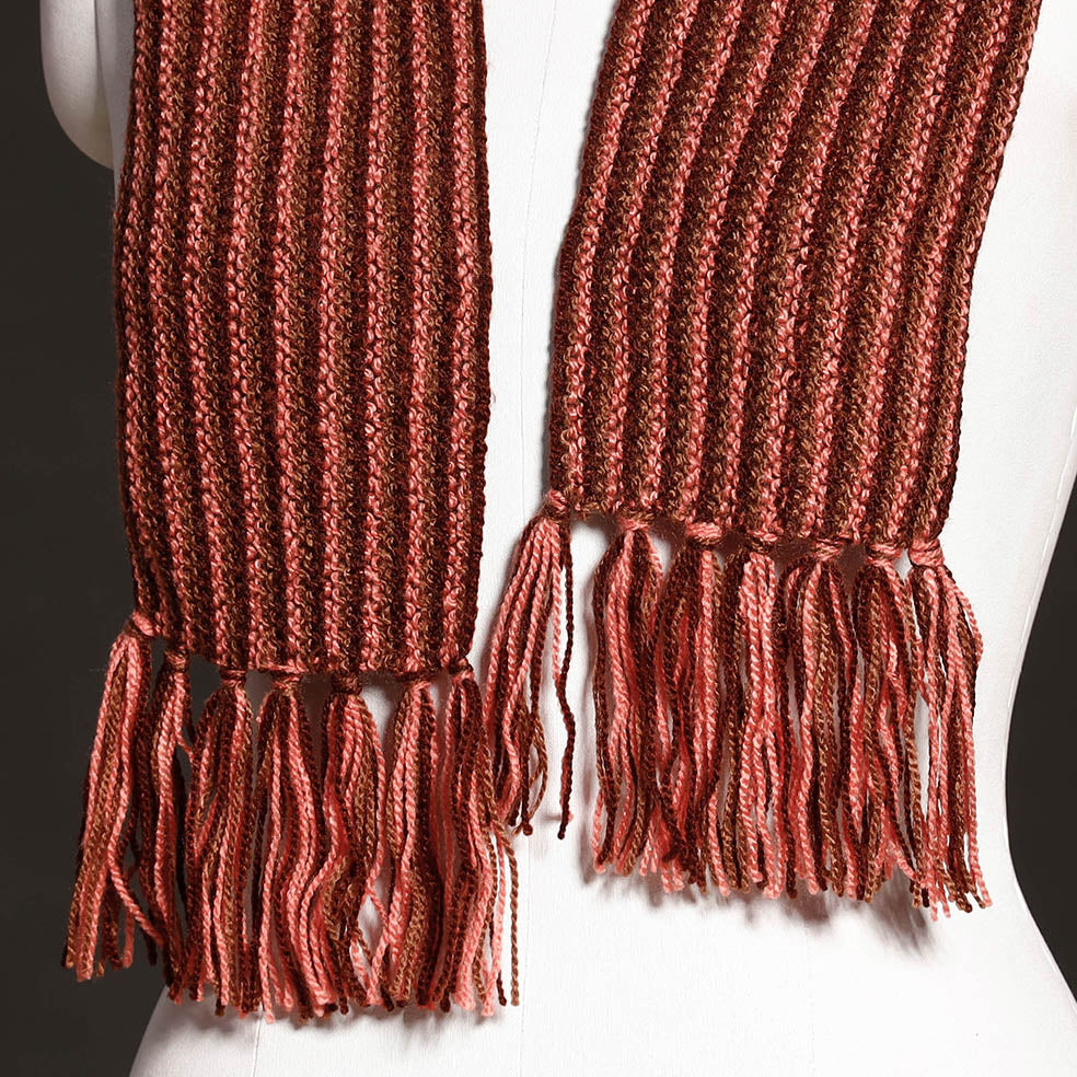 Kumaun Hand Knitted Woolen Muffler (66 in)